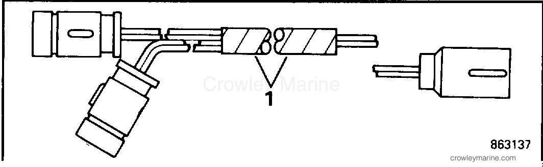 1995 Rigging OMC Stern Drive - All Models - SECOND STATION CONNECTOR - TRIM CABLE