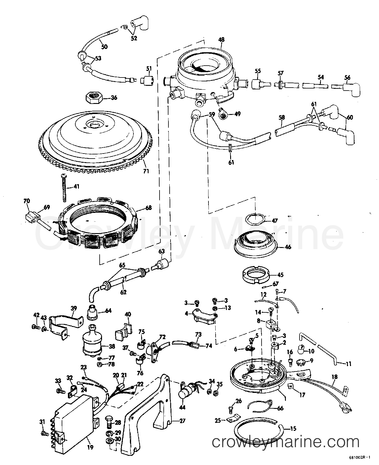 1968 Outboard 100 - V4T-14B - DISTRIBUTOR GROUP