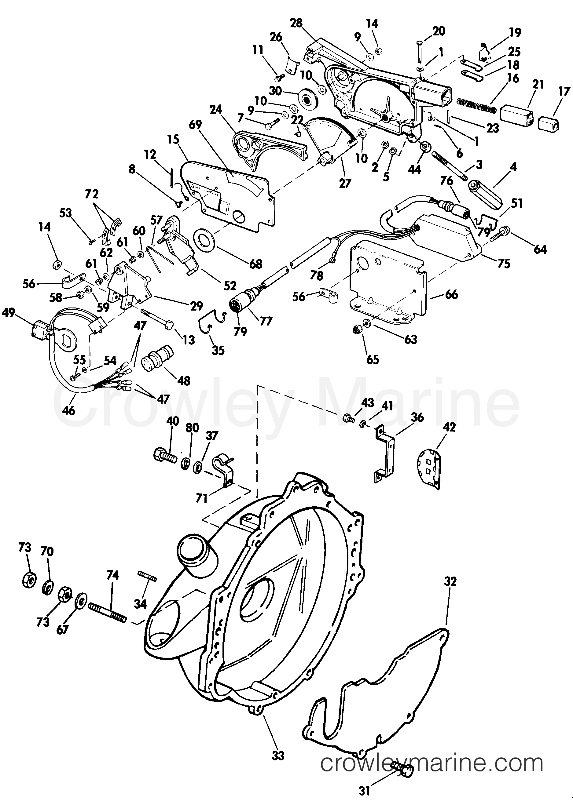 1985 Stern Drive 5 - 504SPHRCOM - ADAPTER HOUSING AND SHIFT ASSEMBLY