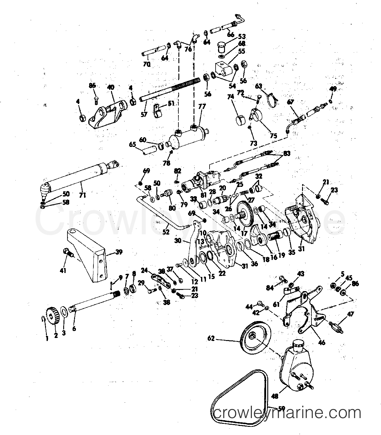 1982 OMC Stern Drive 5 - 504SPMCCNG POWER STEERING GROUP section