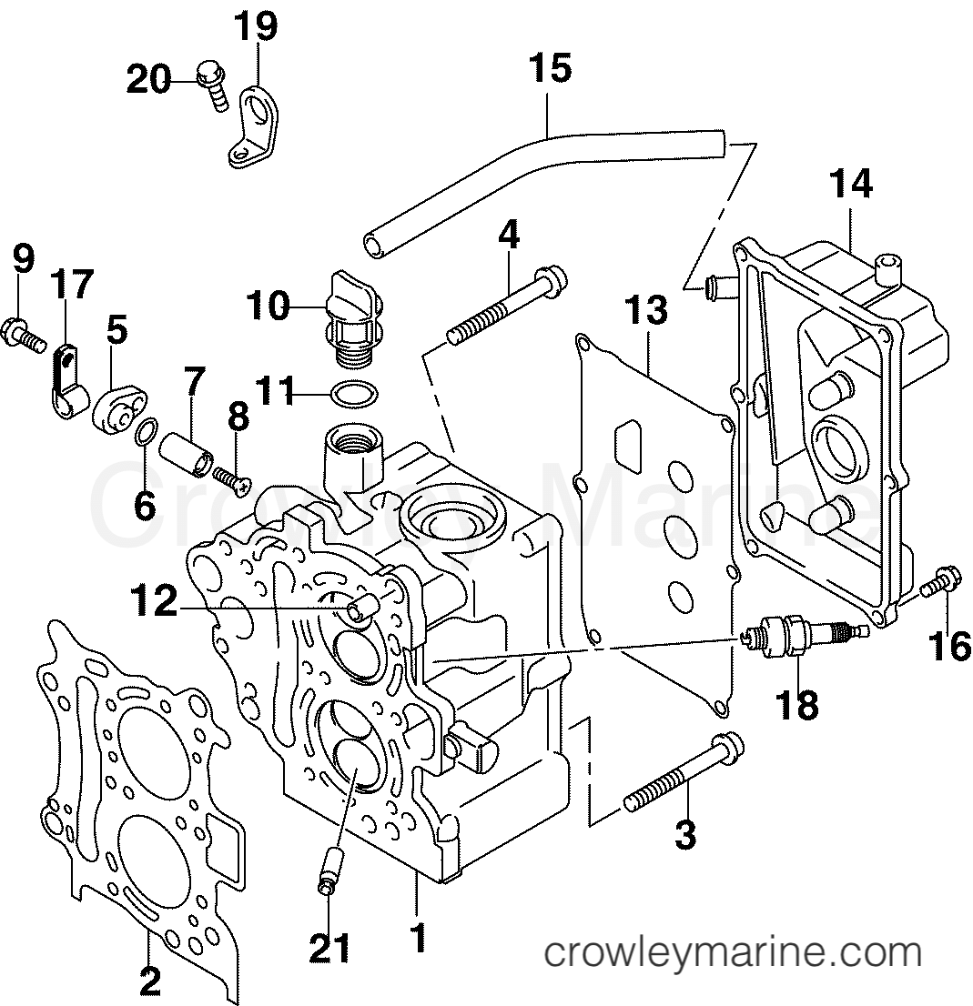 2005 Outboard 15 - J15TEL4SOA - CYLINDER HEAD