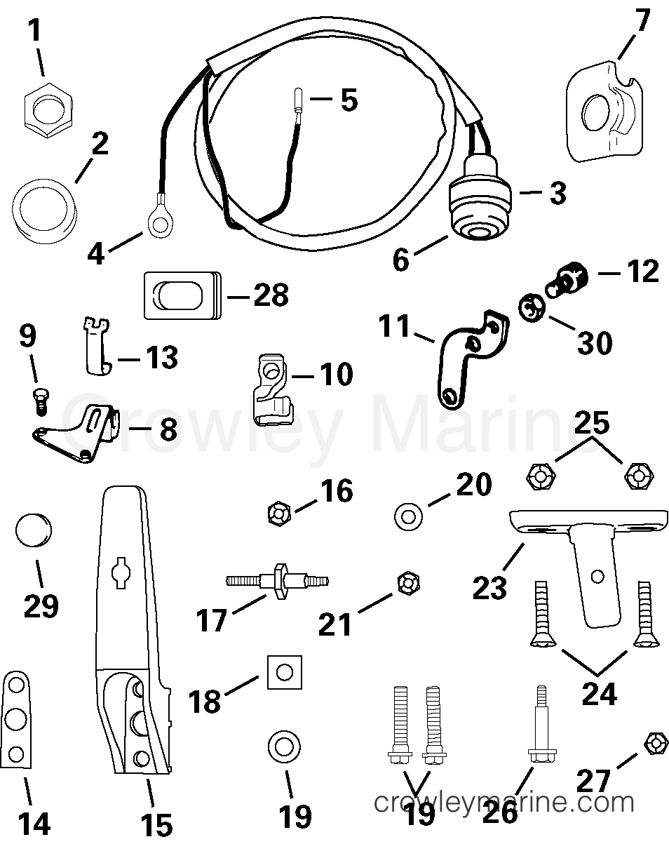 2001-2004 Rigging Parts Accessories - 20-35HP REMOTE CONTROL ADAPTER KIT section