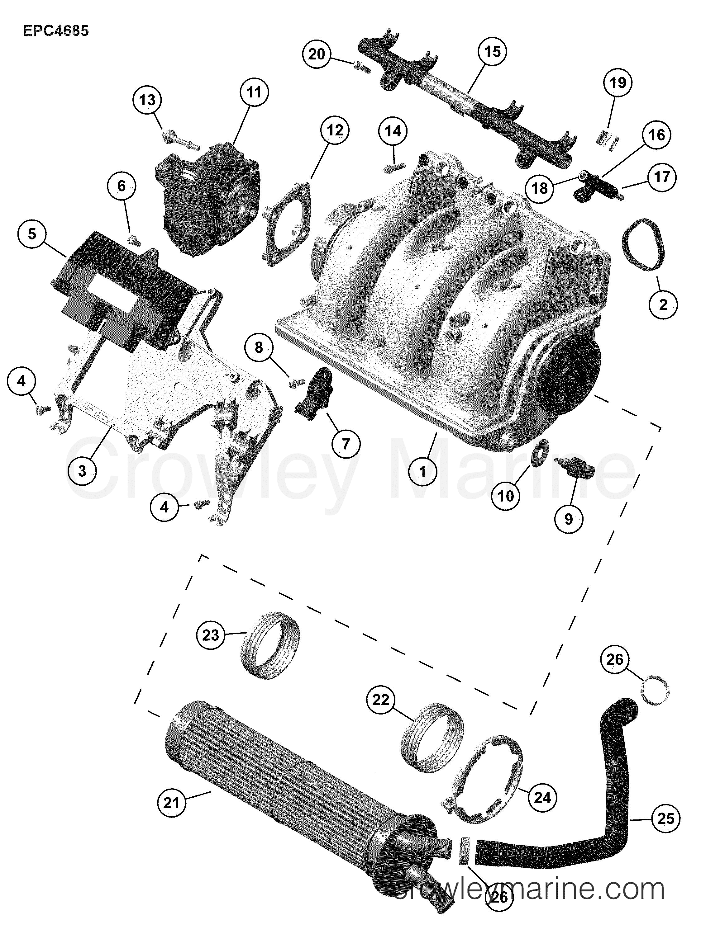 AB Rotax Powertrains 150 - 440017ABA - THROTTLEBODY, INTAKE MANIFOLD & FUEL INJECTORS section