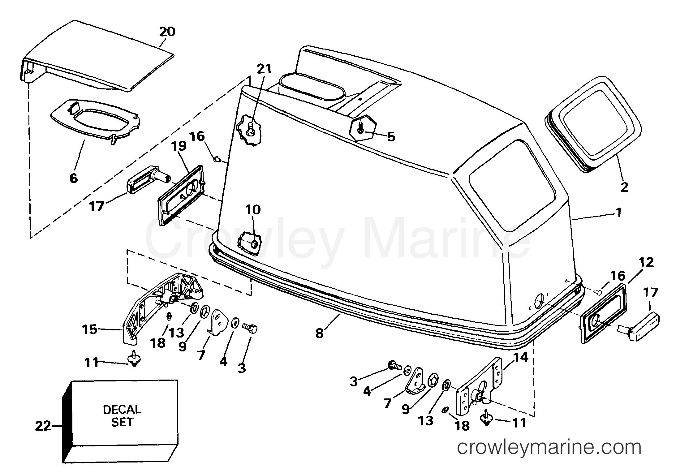 1999 Outboard 50 - J40WREES - ENGINE COVER