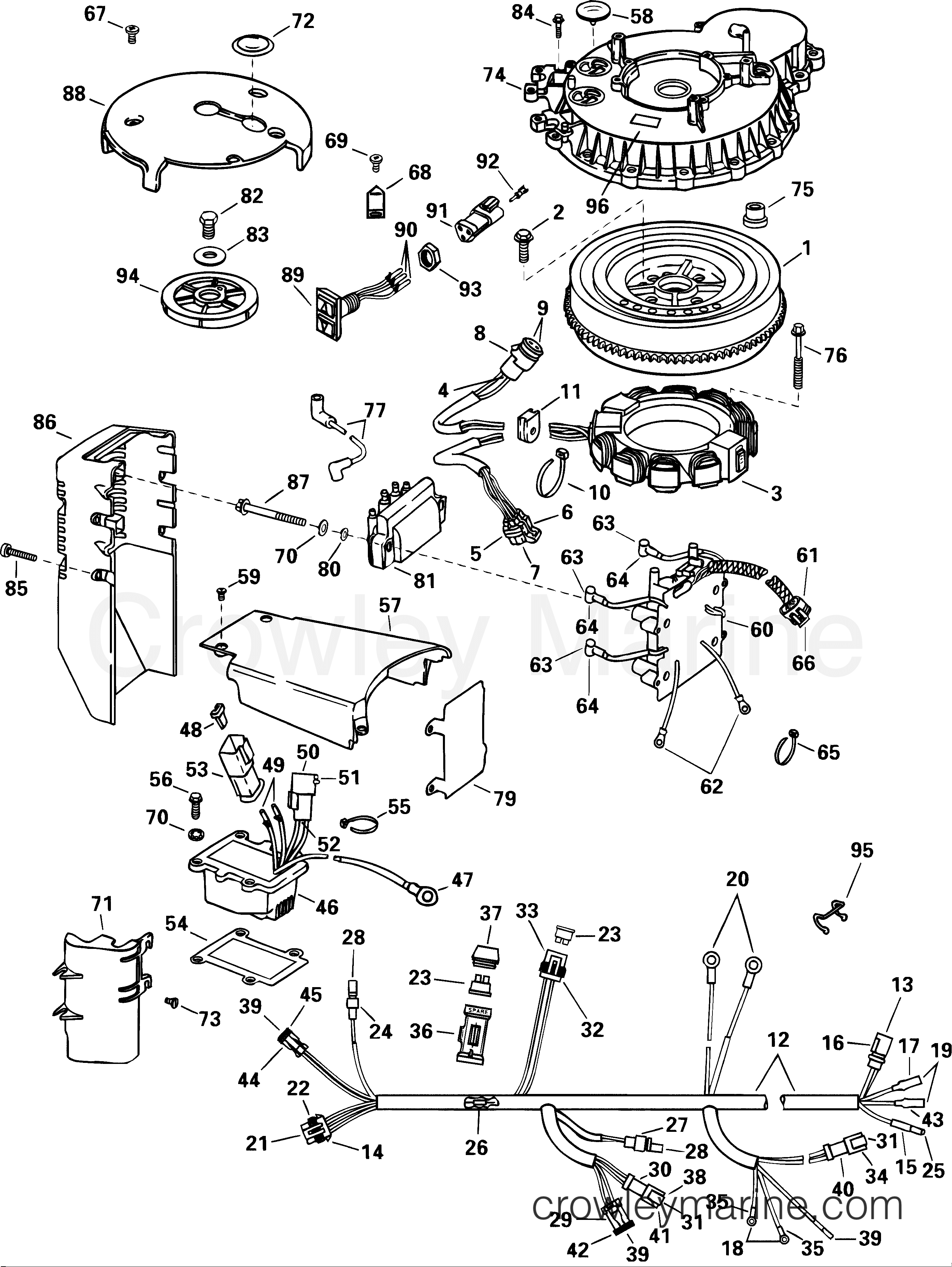 2001 Outboard 105 - E105WPLSIF - IGNITION SYSTEM - 105WP MODELS