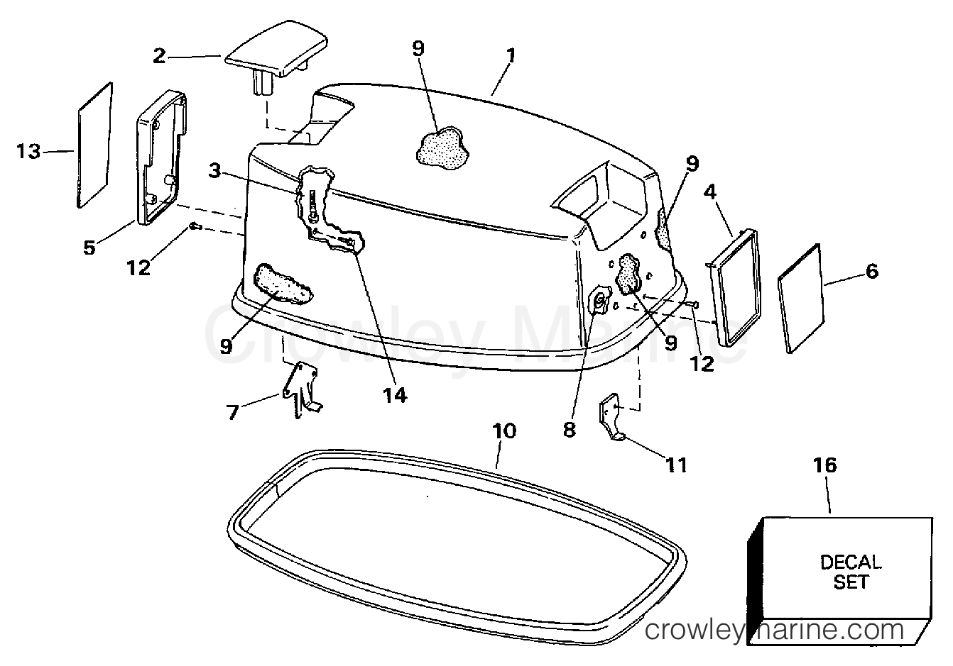 1997 Outboard 25 - SJ25RPLV - ENGINE COVER