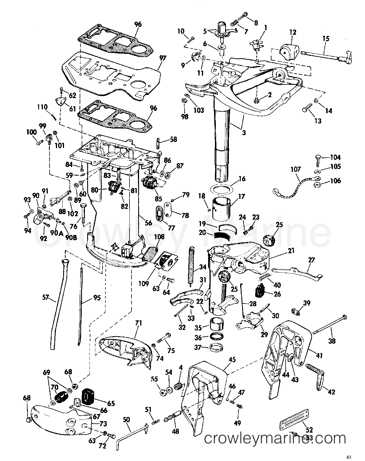 1969 Outboard 33 - 33952A - LOWER UNIT GROUP