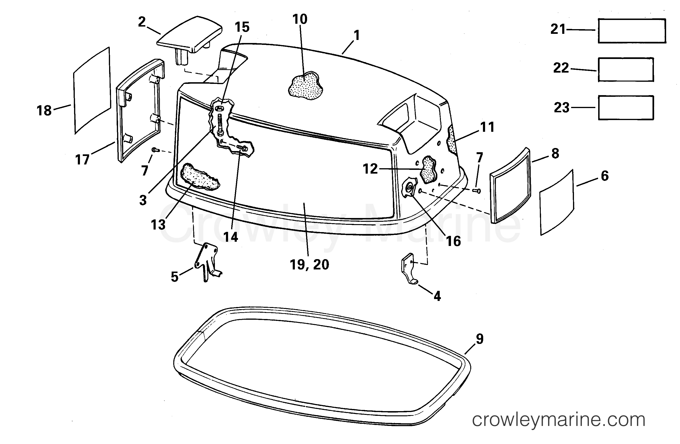 2001 Outboard 25 - SE25RDSIE - ENGINE COVER