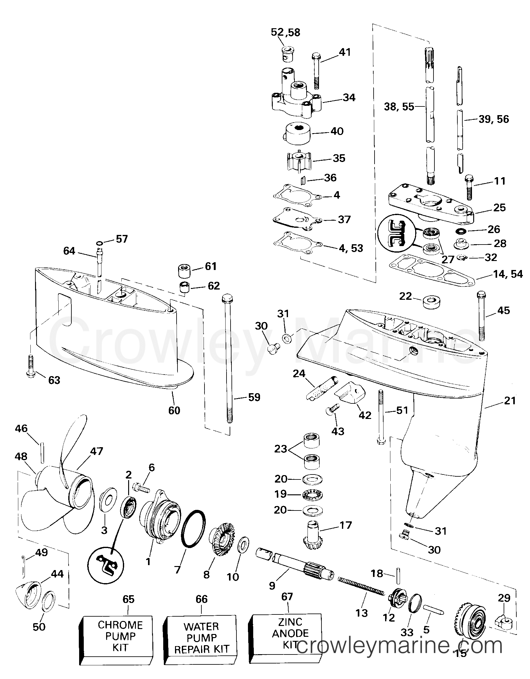 2000 Outboard 6 - E6RL4SSB - GEARCASE