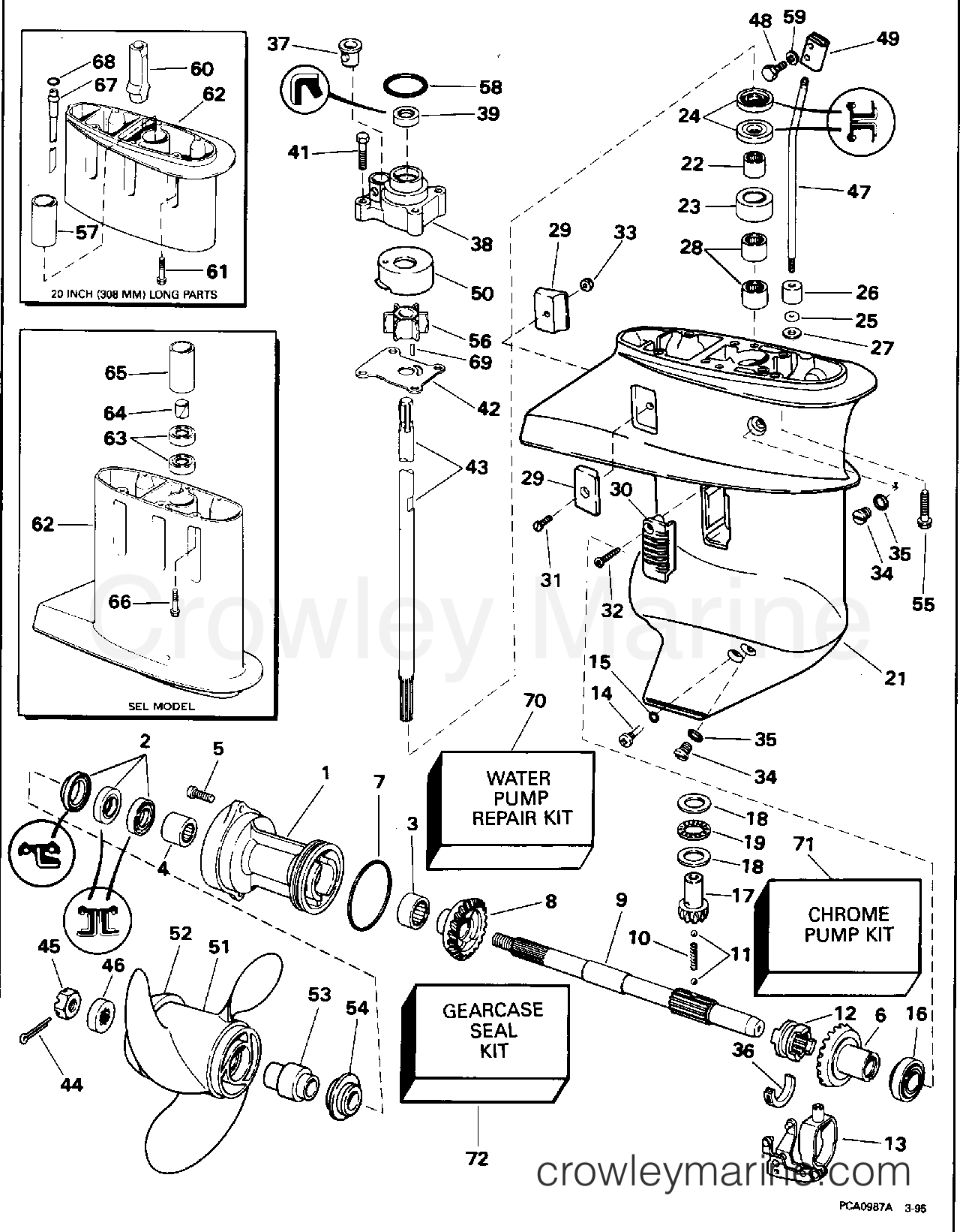 1995 Outboard 15 - J15EEOD - GEARCASE