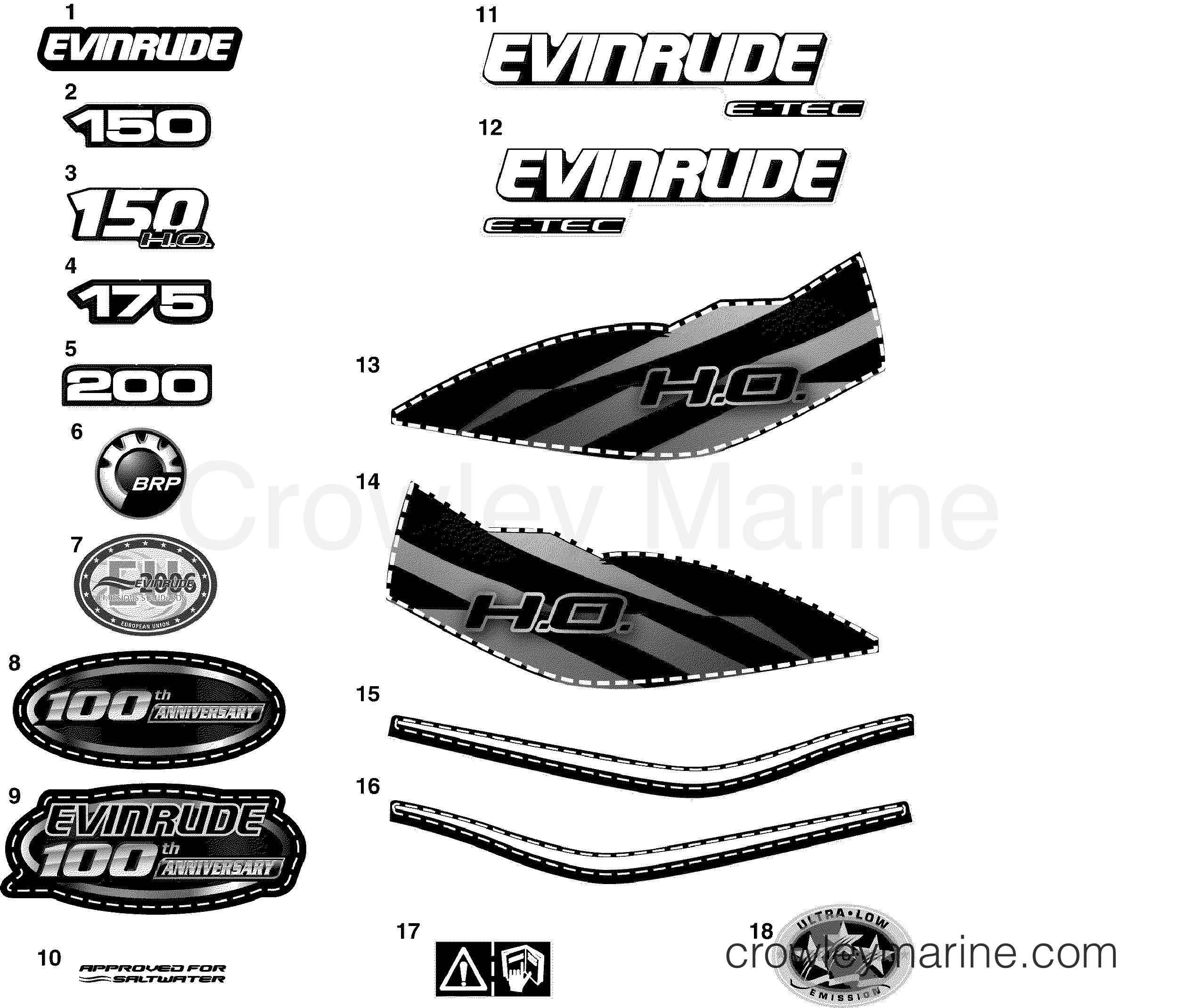 2009 Outboard 200 - E200DPLSEM - DECALS