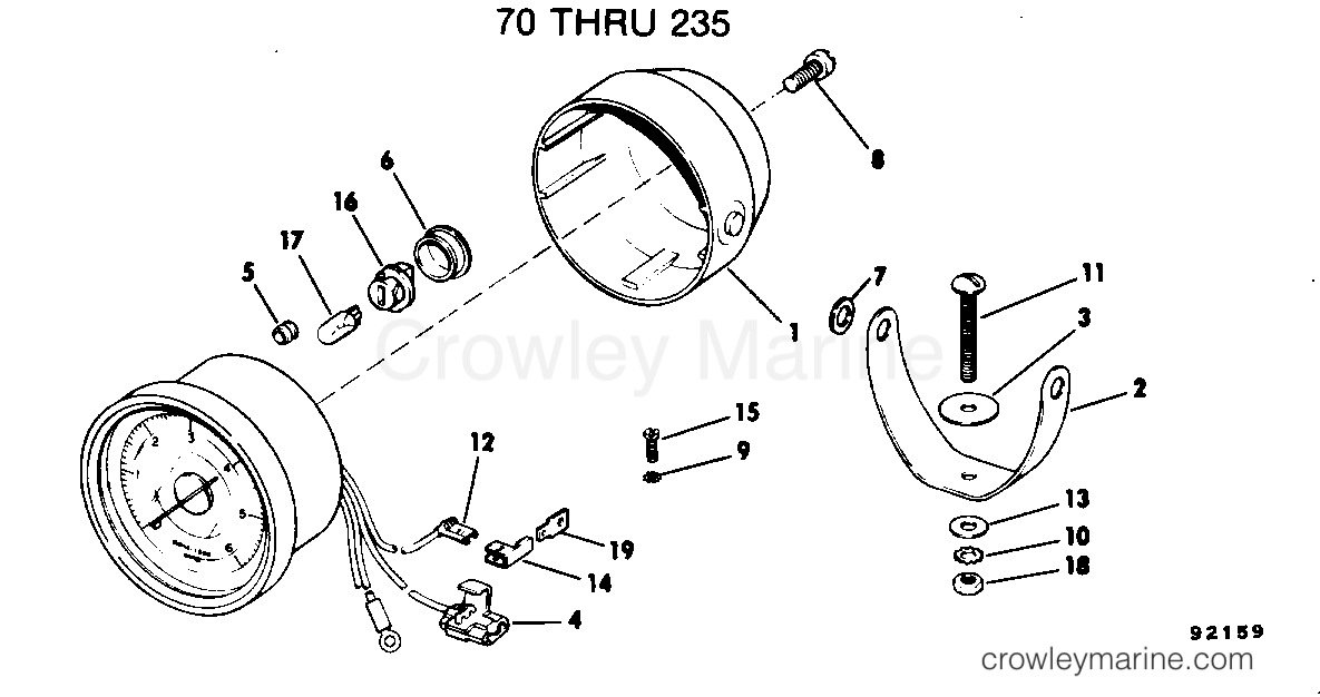 1979 Rigging Accessories - Instruments - TACHOMETER KIT - POD MOUNT 70 - 235