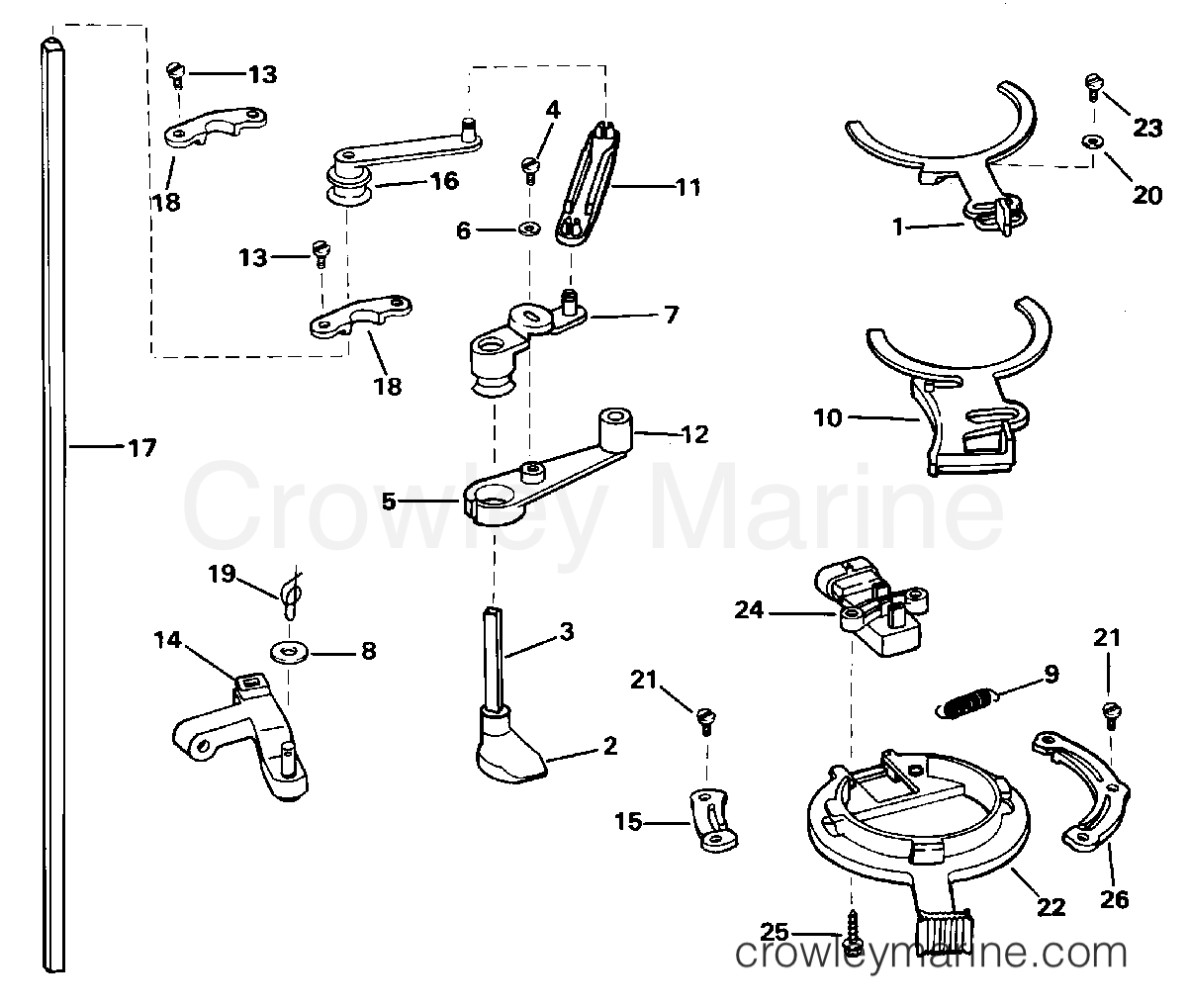 1995 Outboard 150 - J150SLEOM - THROTTLE LINKAGE