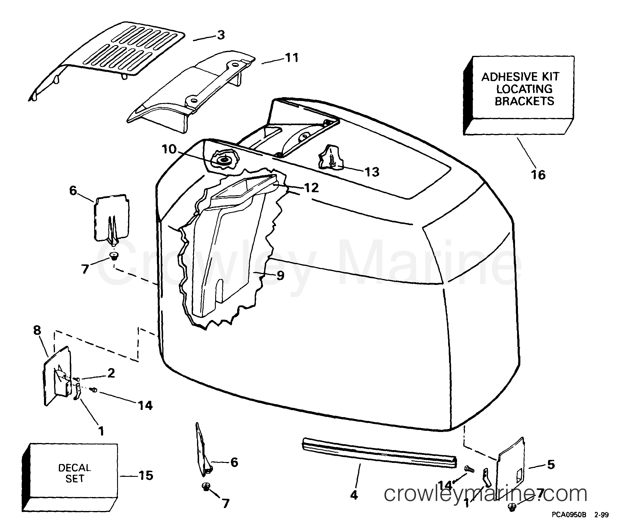1999 Outboard 200 - J200WPXEES - ENGINE COVER -- EVINRUDE