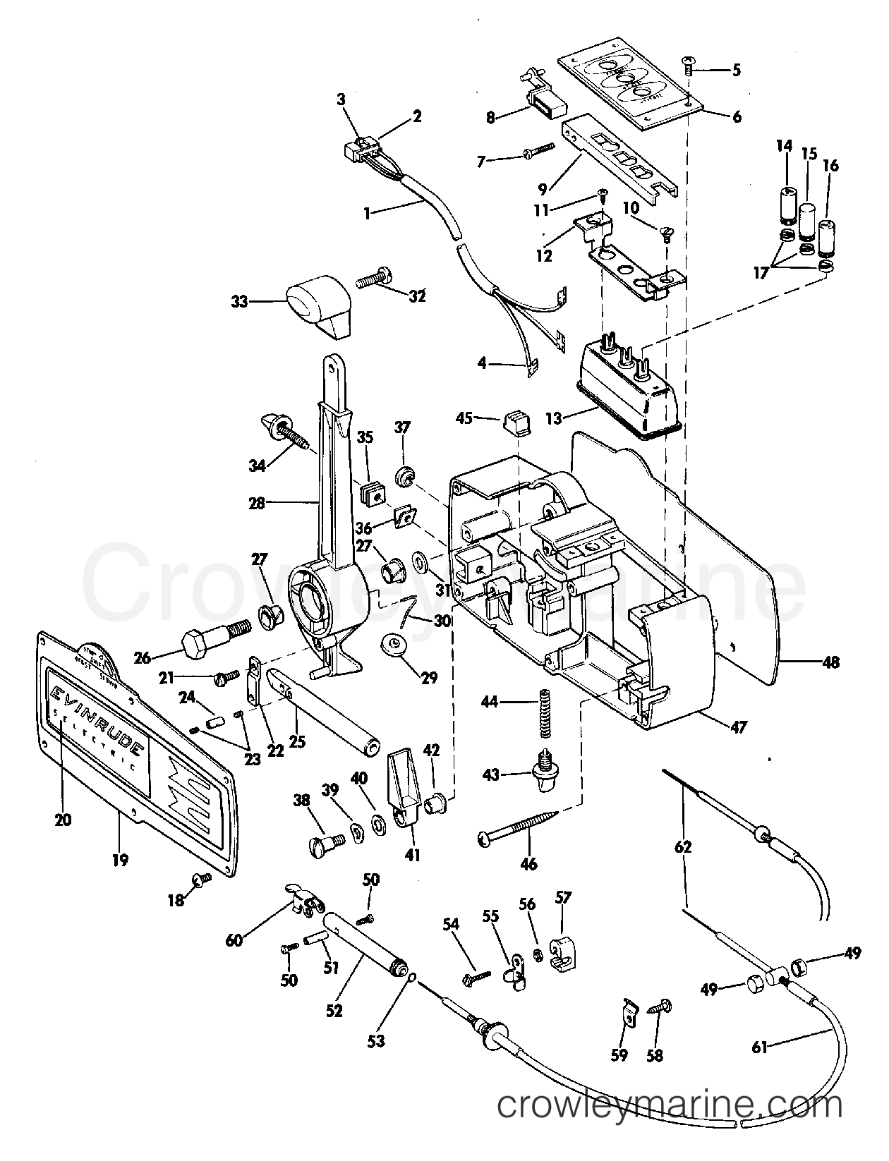 1969 Outboard 115 - 115983E - PUSH-BUTTON REMOTE CONTROL GROUP