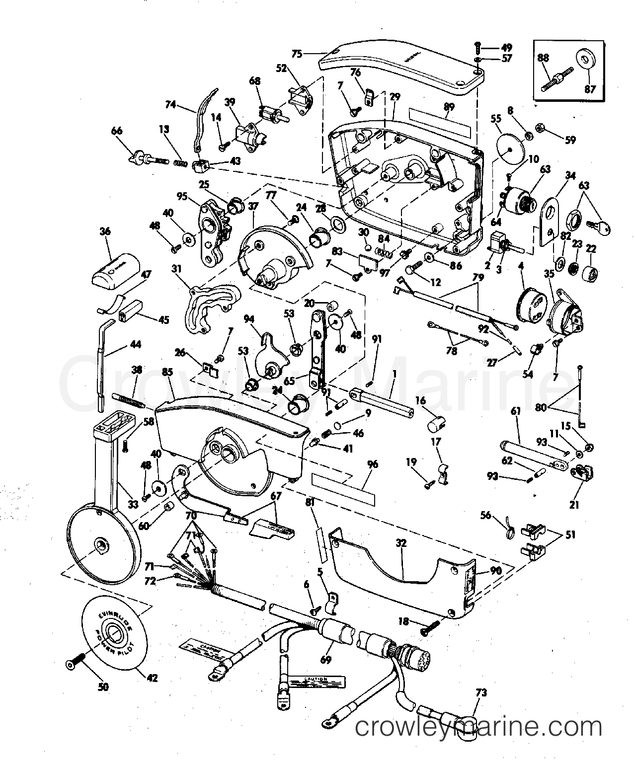 1975 Outboard 50 - 50543B - REMOTE CONTROL