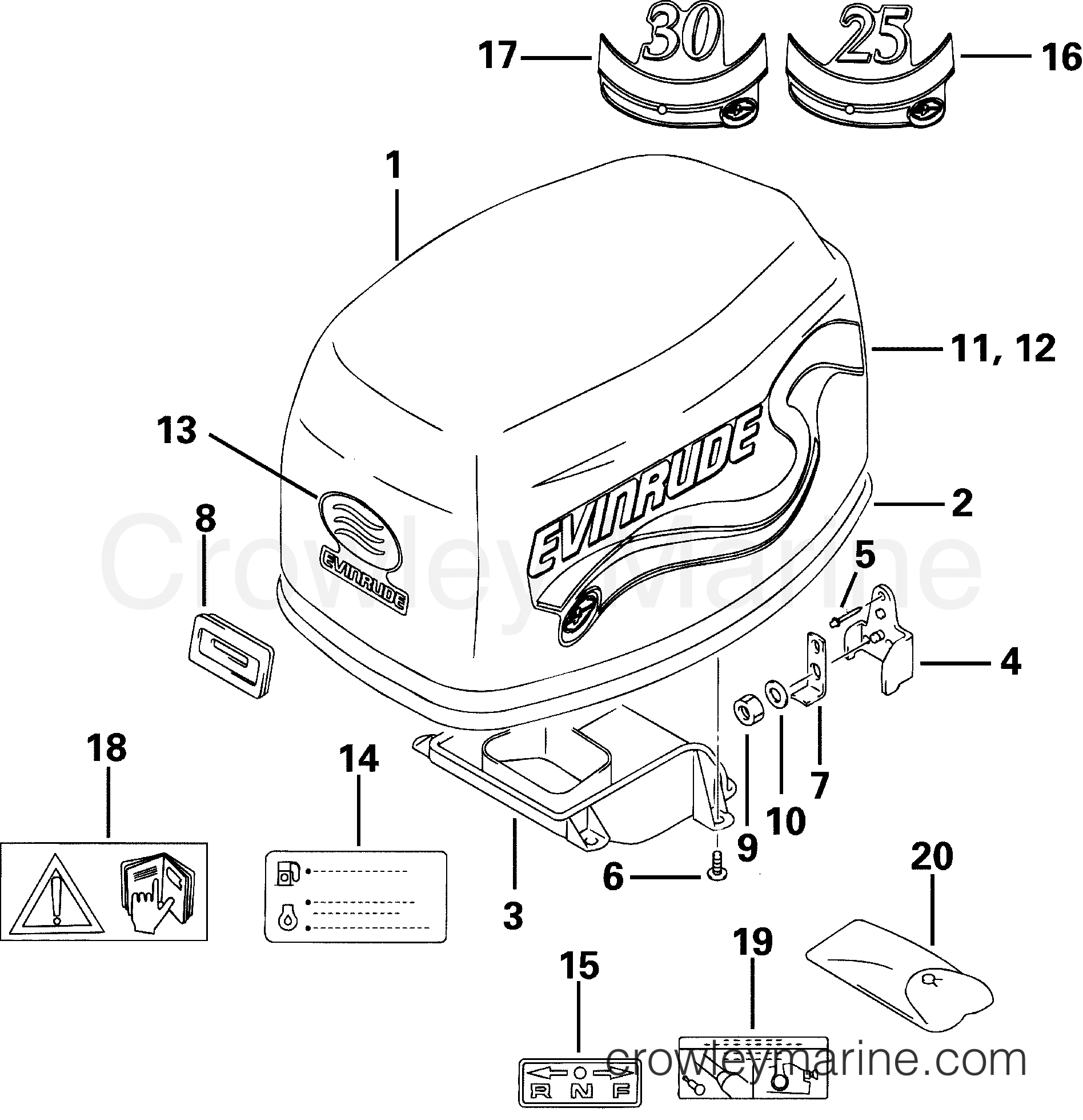 2001 Outboard 30 - E30RL4SIC - ENGINE COVER