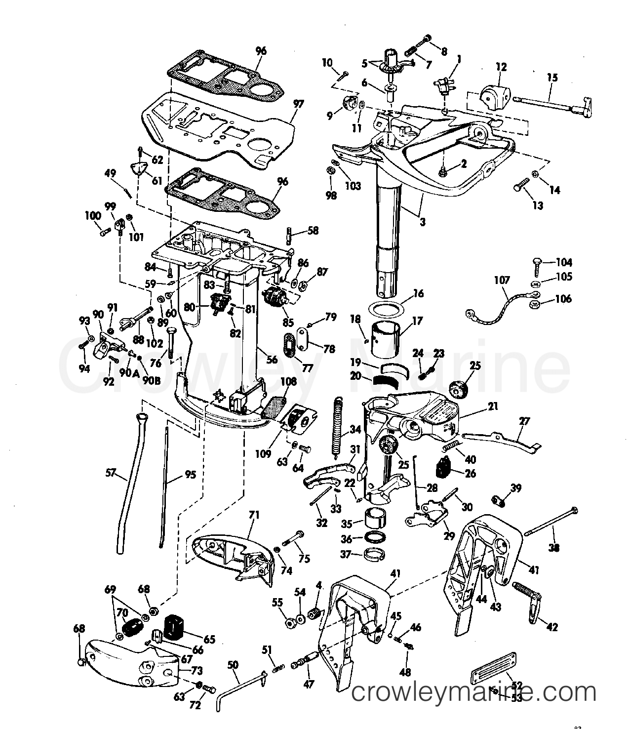 1968 Outboard 33 - RX-16M - LOWER UNIT GROUP