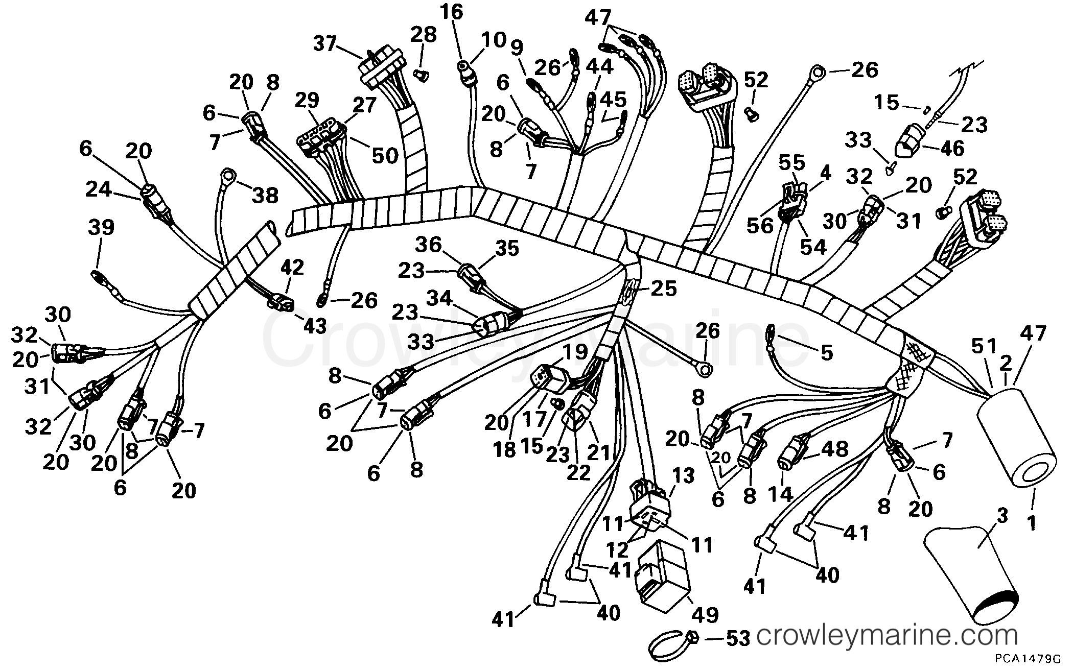 1998 Outboard 90 - E90FTLECS - MOTOR CABLE ASSEMBLY
