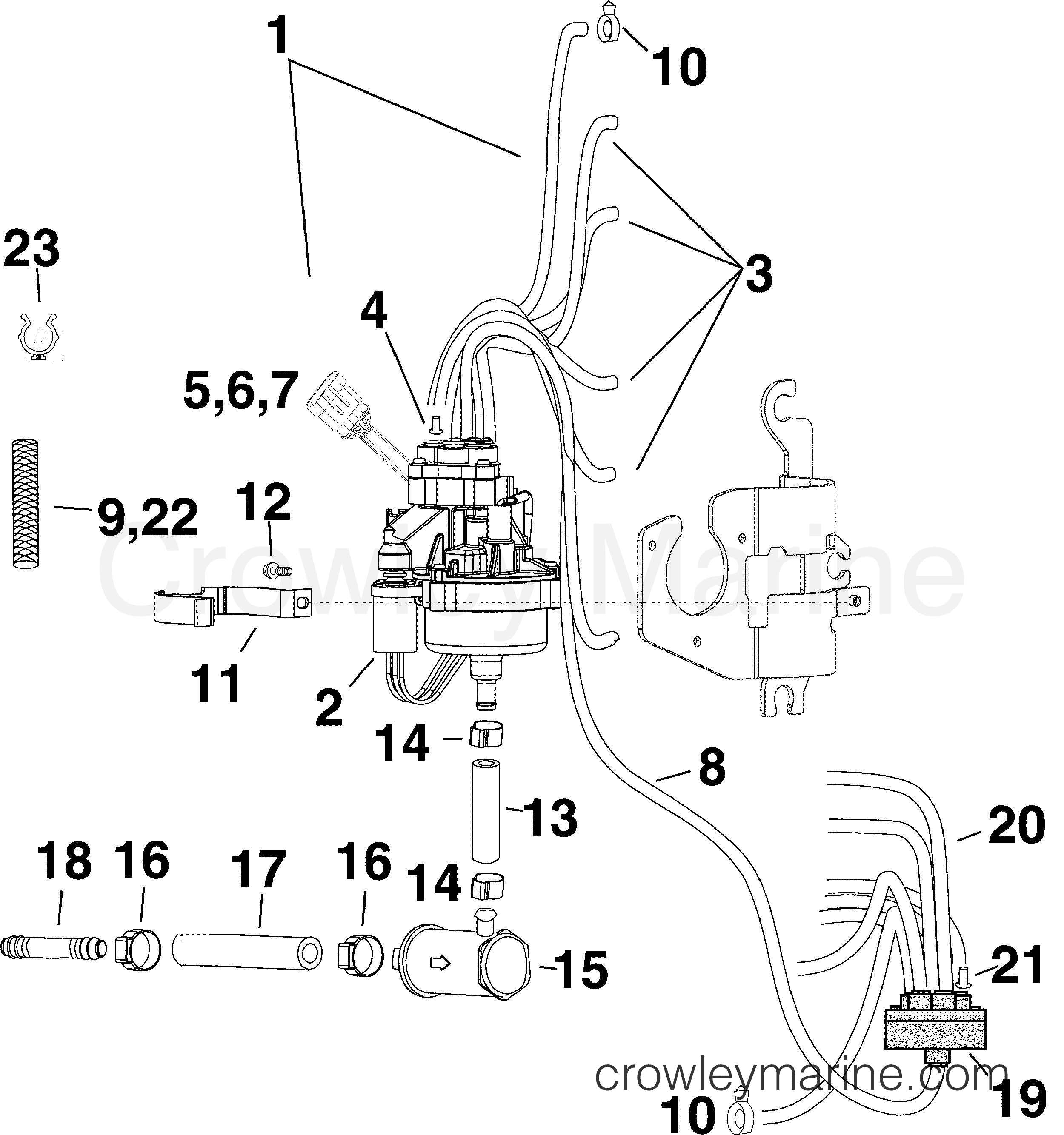 2011 Outboard 200 - 3.3L - E200HSLIIB - OIL PUMP