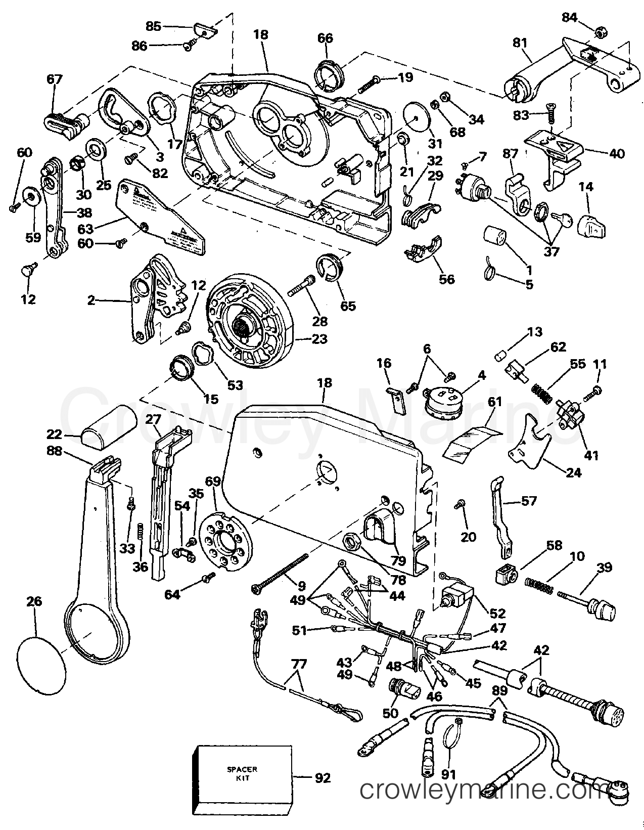 1988 Outboard 75 - J75ECCA - REMOTE CONTROL