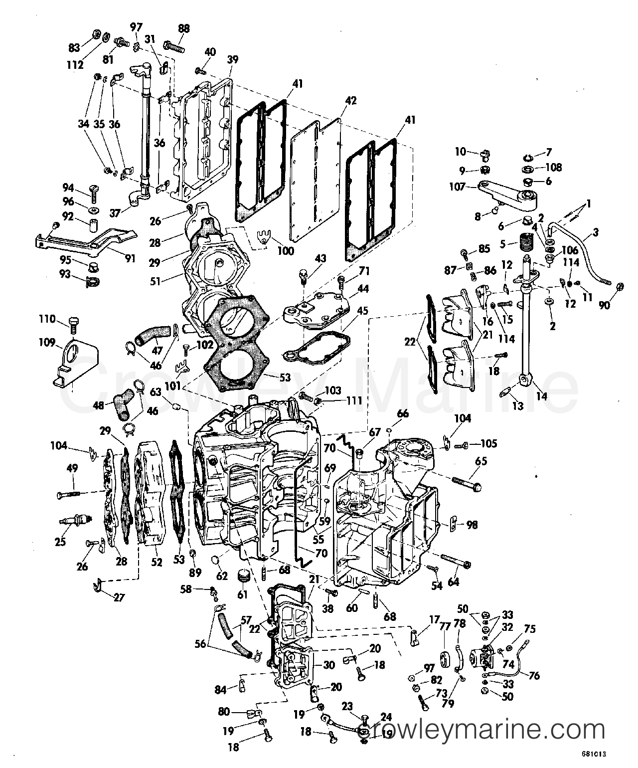 1968 Outboard 65 - VX-14B - POWERHEAD GROUP