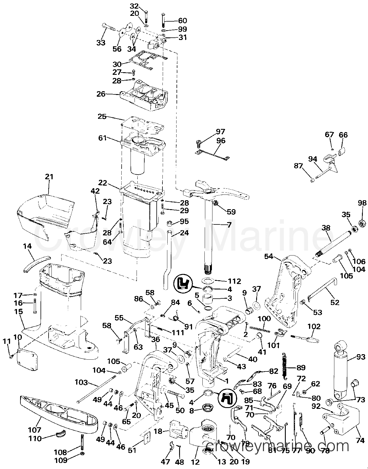 1984 Outboard 65 - E65TELCRS - MIDSECTION