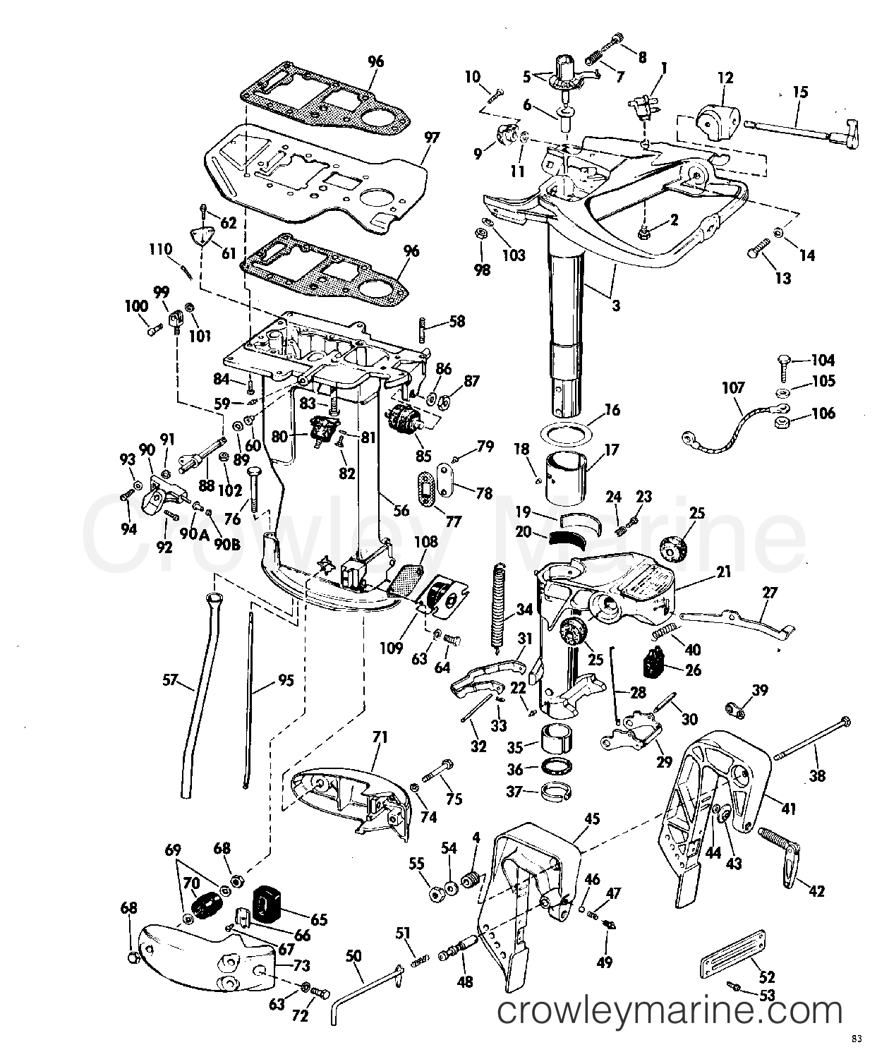 1969 Outboard 33 - 33E69A - LOWER UNIT GROUP