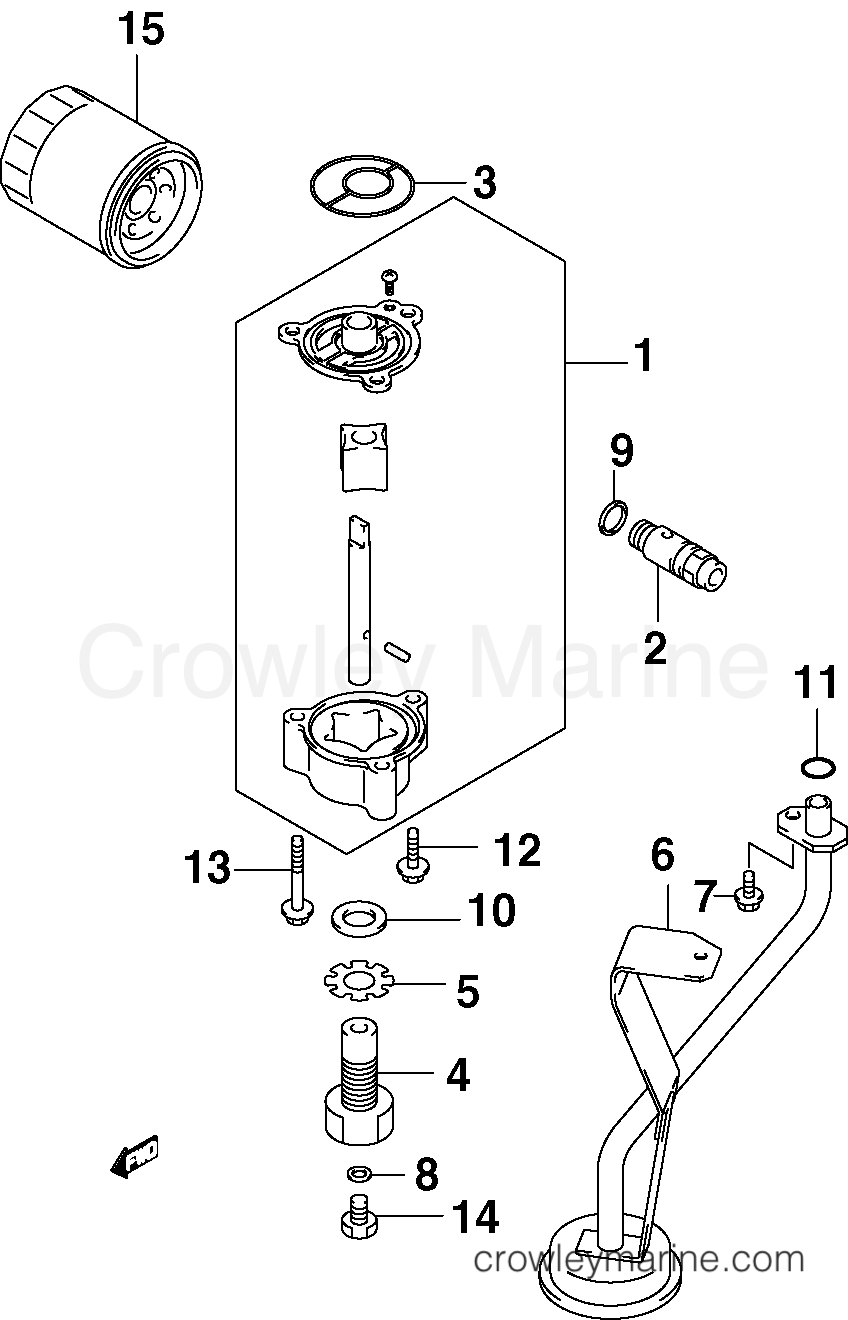 OIL PUMP 2002 Outboard 60 J60PL4SNF Crowley Marine