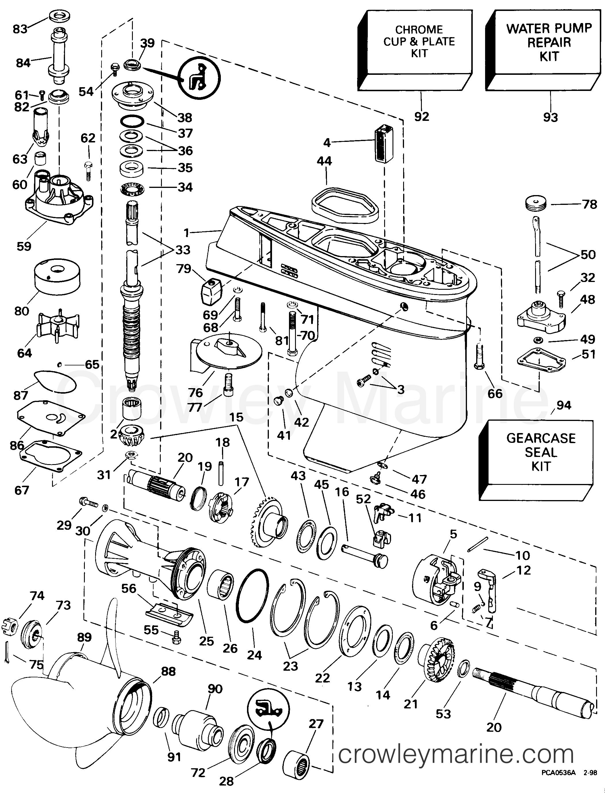 1998 Outboard 65 - SJ65RSLD - GEARCASE