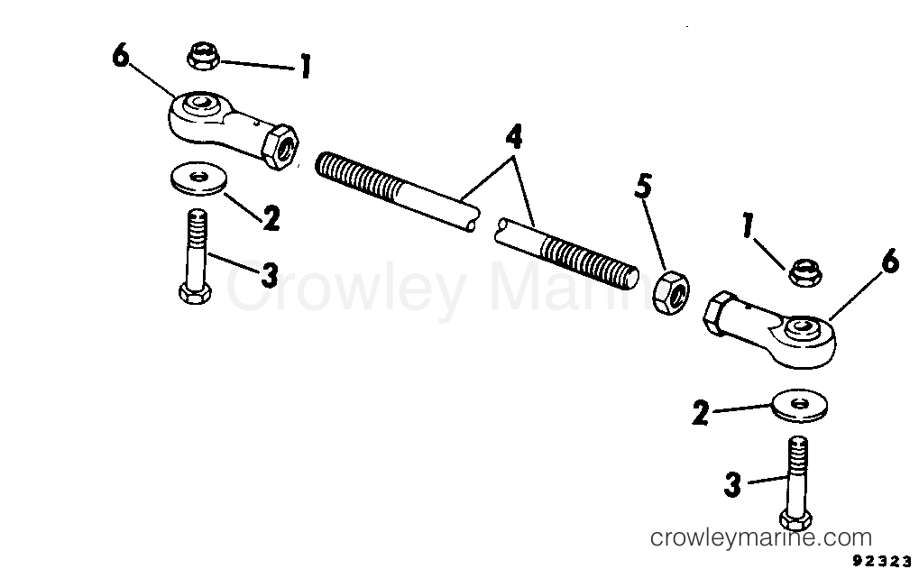 1979 Rigging Parts Accessories - Steering - TIE BAR KITS 55 THRU 140 - DUAL ENGINE