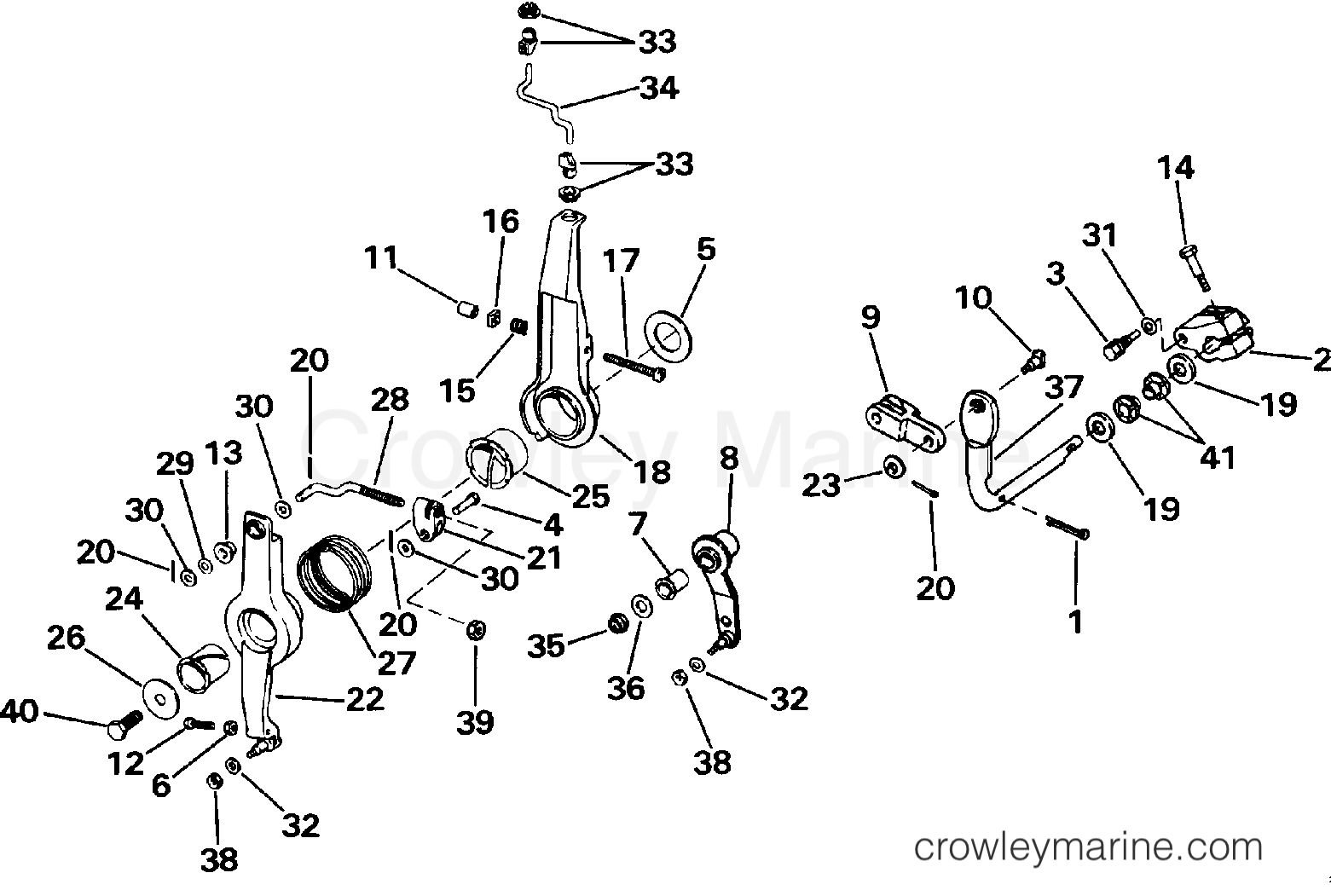 1991 Outboard 150 - J150TLEIE - THROTTLE & SHIFT LINKAGE
