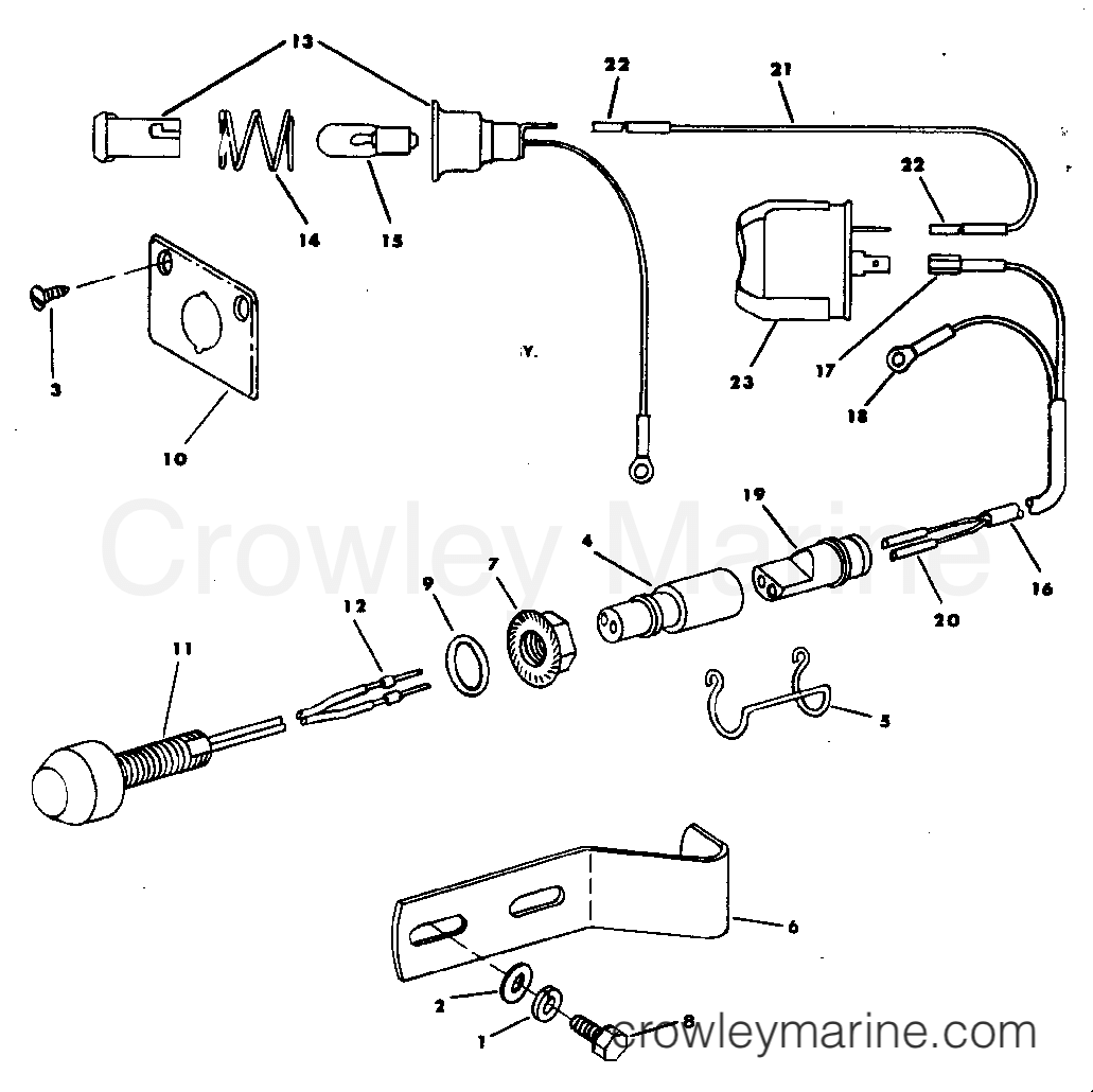 1979 Rigging OMC Stern Drive - All Models - TILT WARNING KIT