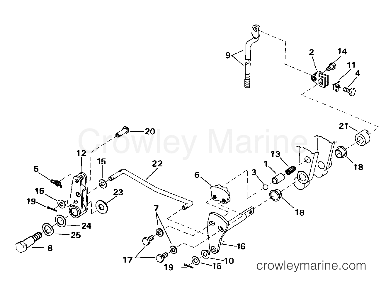 1995 Outboard 48 - J48ESLEOS - SHIFT & THROTTLE LINKAGE (CONTINUED)