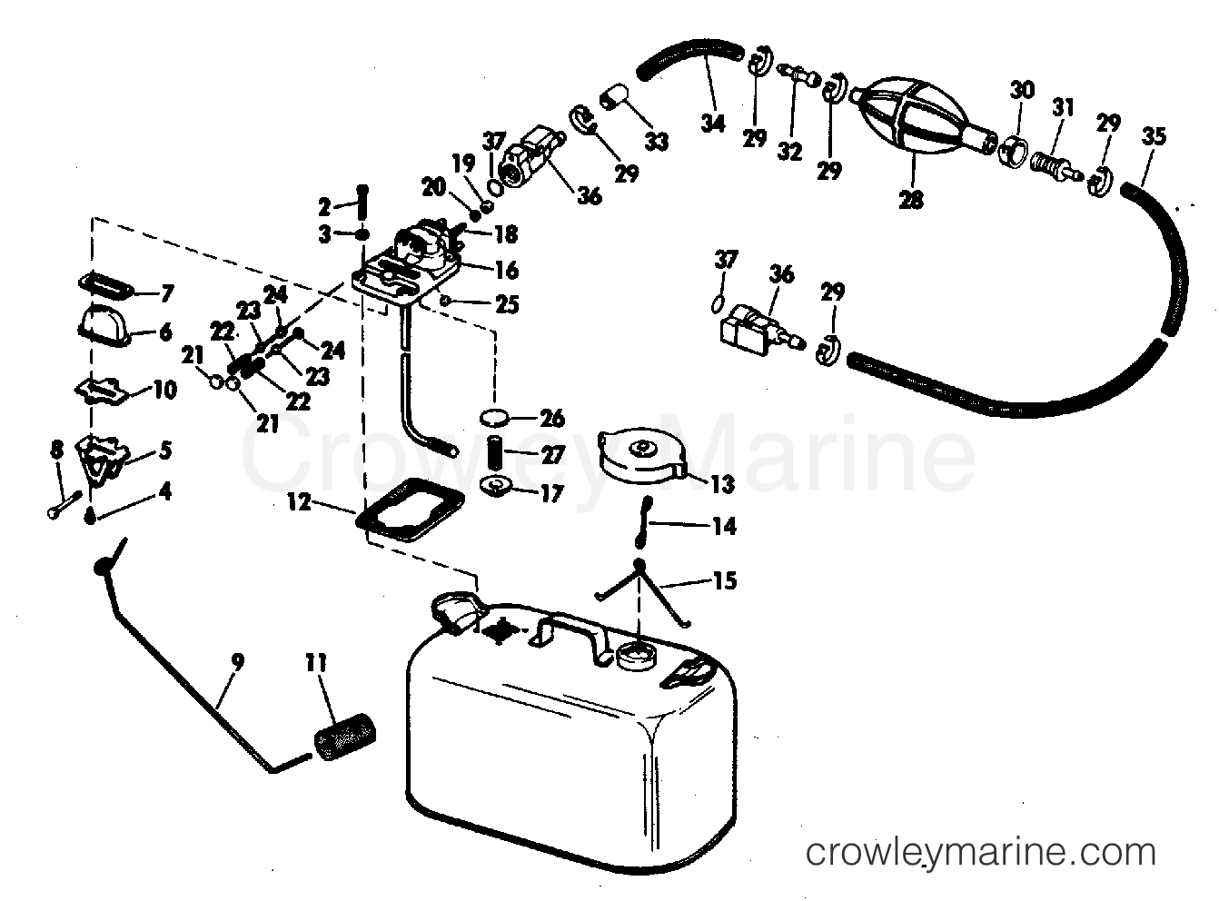 1983 Outboard 25 - J25ECTD - FUEL TANK