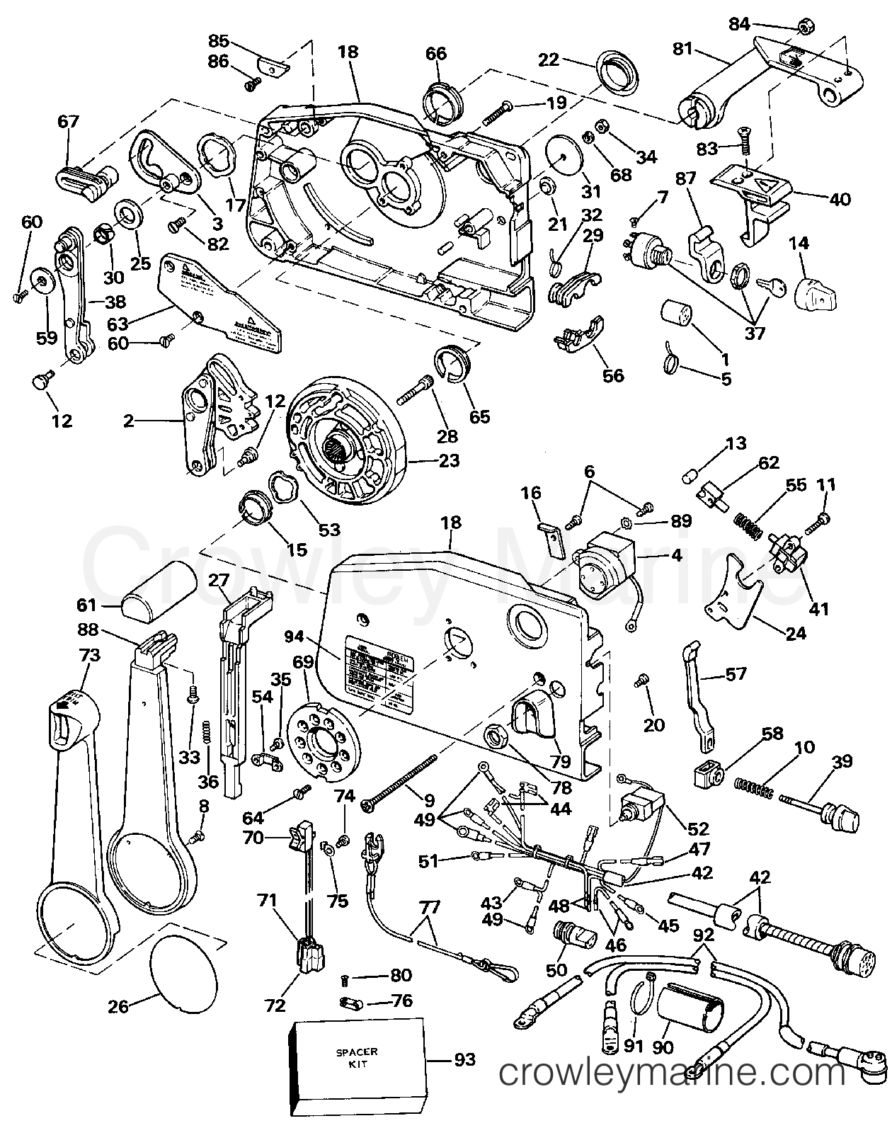 1989 Outboard 155 - J155WTXZ - REMOTE CONTROL