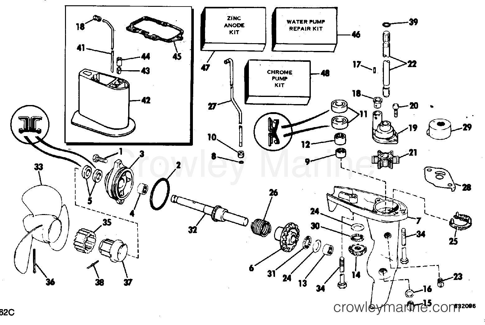 1983 Outboard 4 - J4BRHCTA - GEARCASE