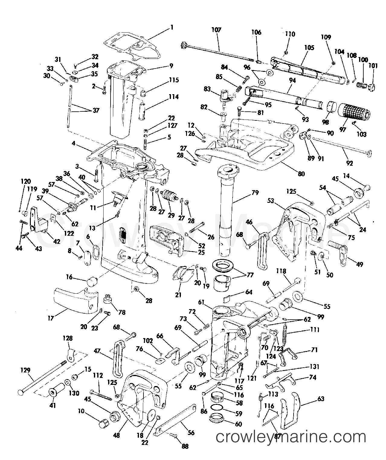 1980 Johnson Outboards 25 - J25RLCSA EXHAUST HOUSING - 35 section