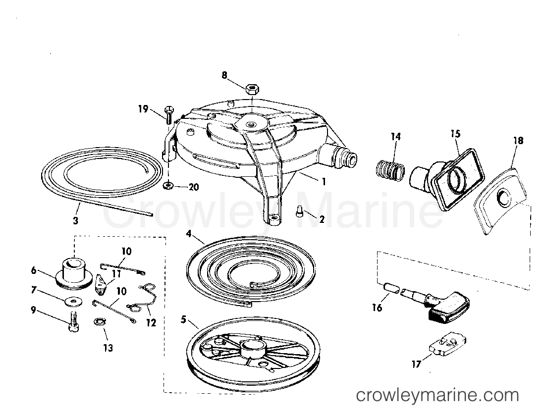 1976 Outboard 35 - 35E76S - REWIND STARTER