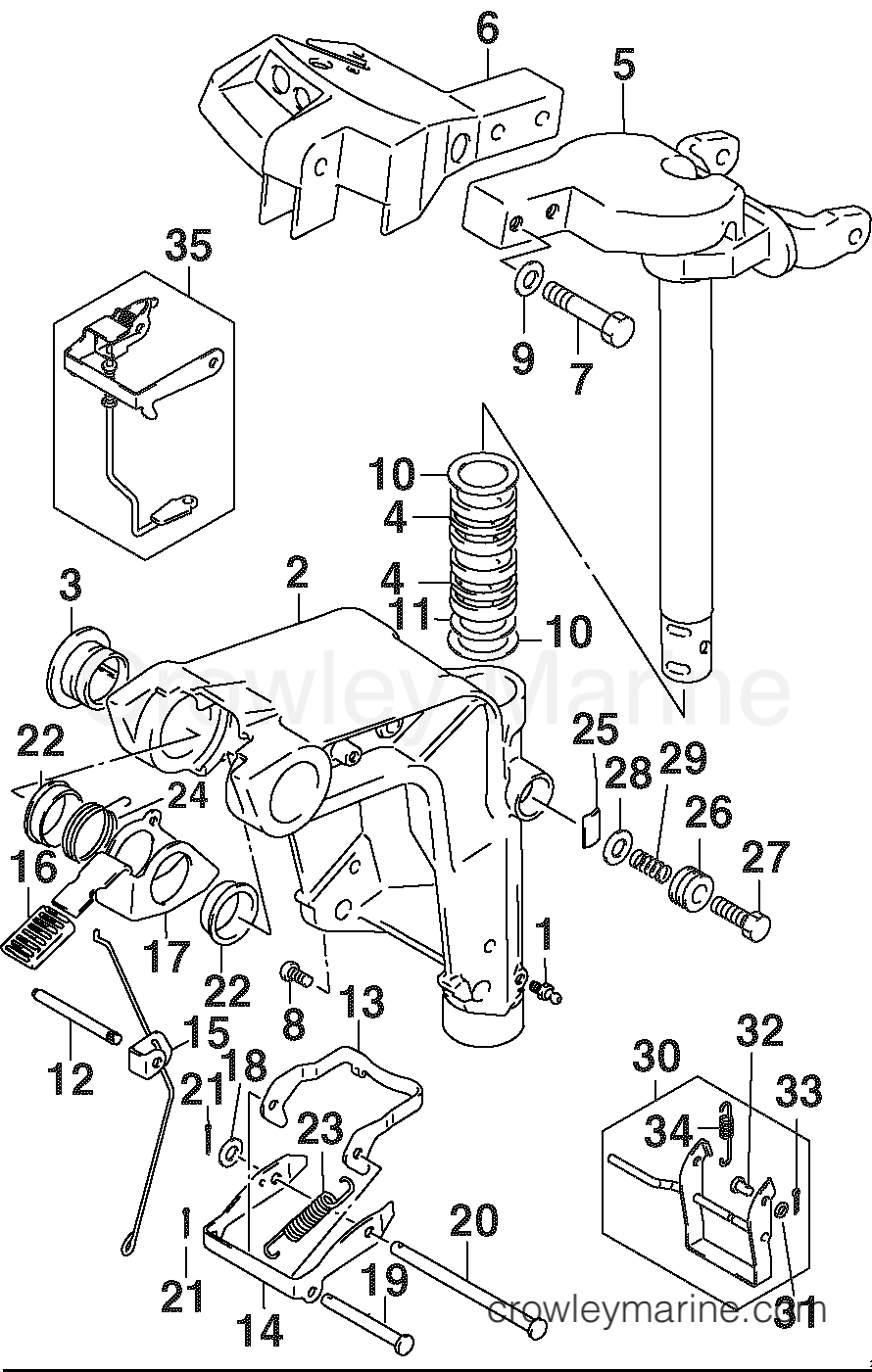 2002 Outboard 9.9 - J10TEL4SNF - SWIVEL BRACKET