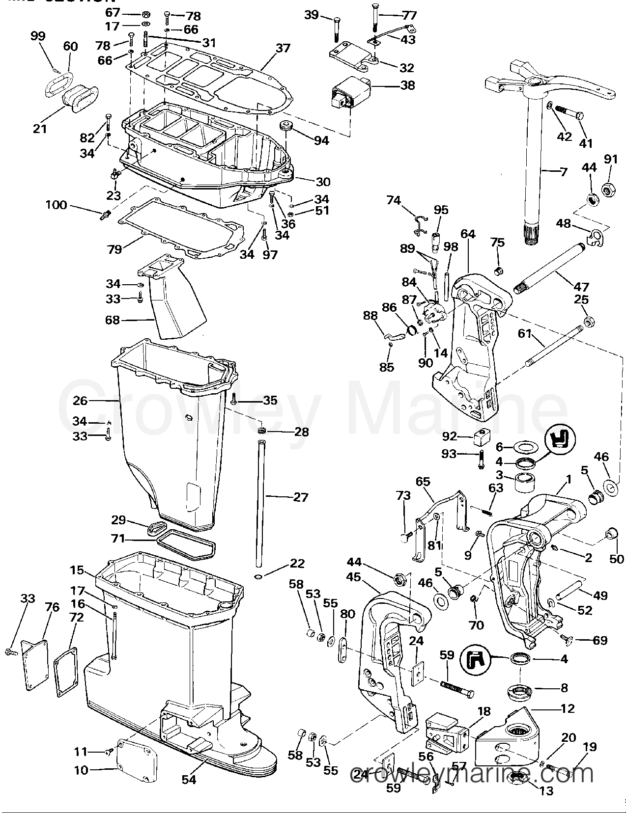 1987 Outboard 300 - J300PLCUR - MIDSECTION