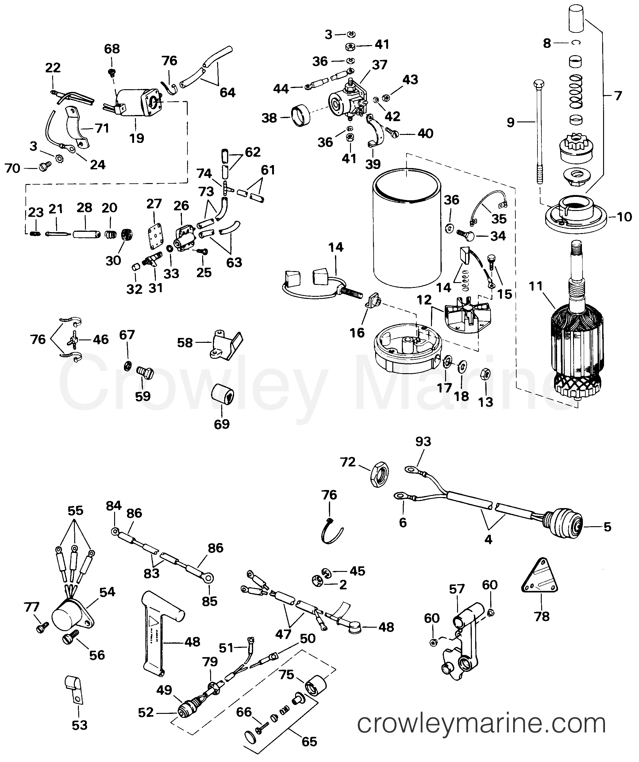 1998 Rigging Accessories - Electrical System - TILLER ELECTRIC START KIT -- 65 MODELS