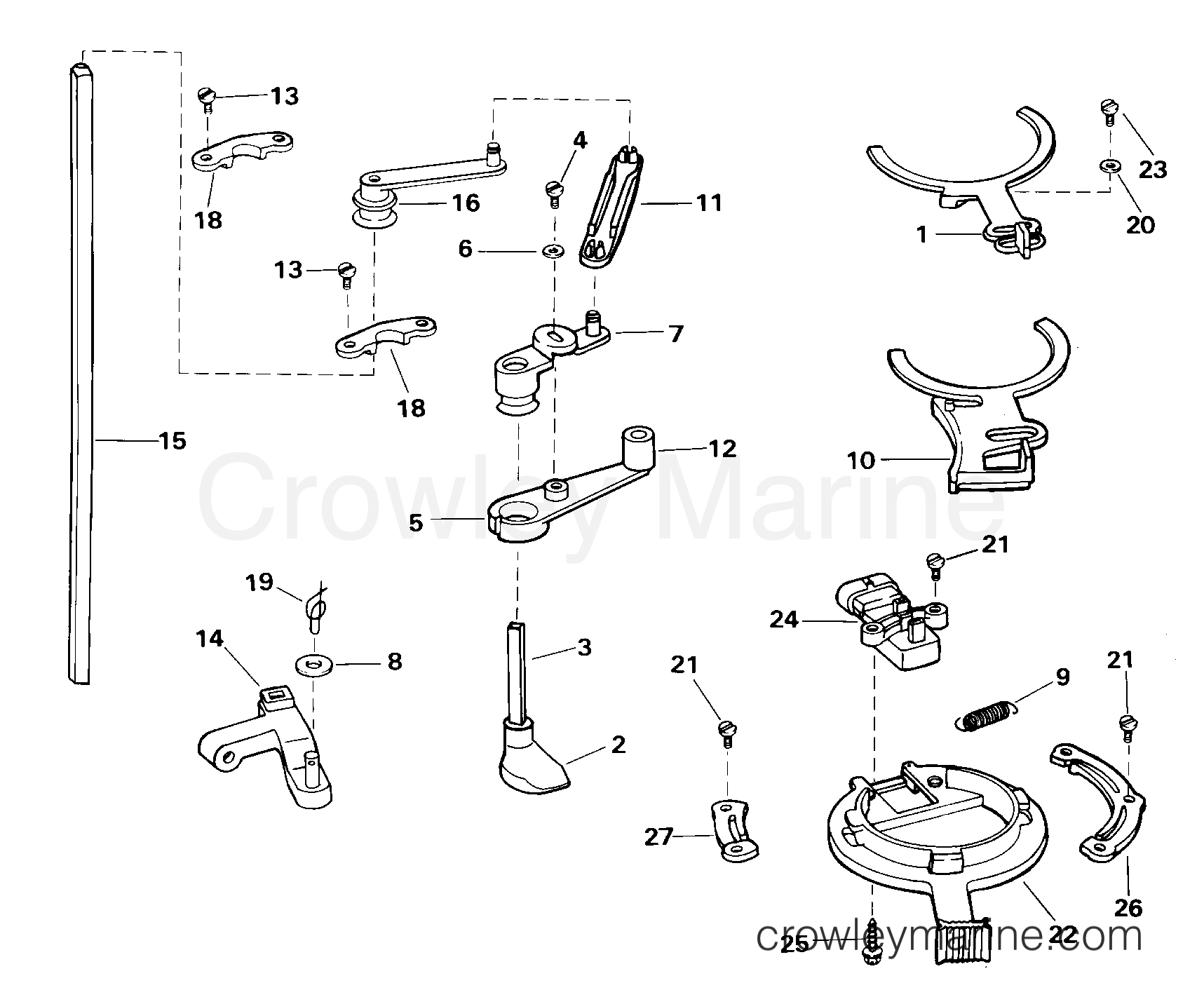 2000 Outboard 105 - E105WRYSSC - THROTTLE LINKAGE