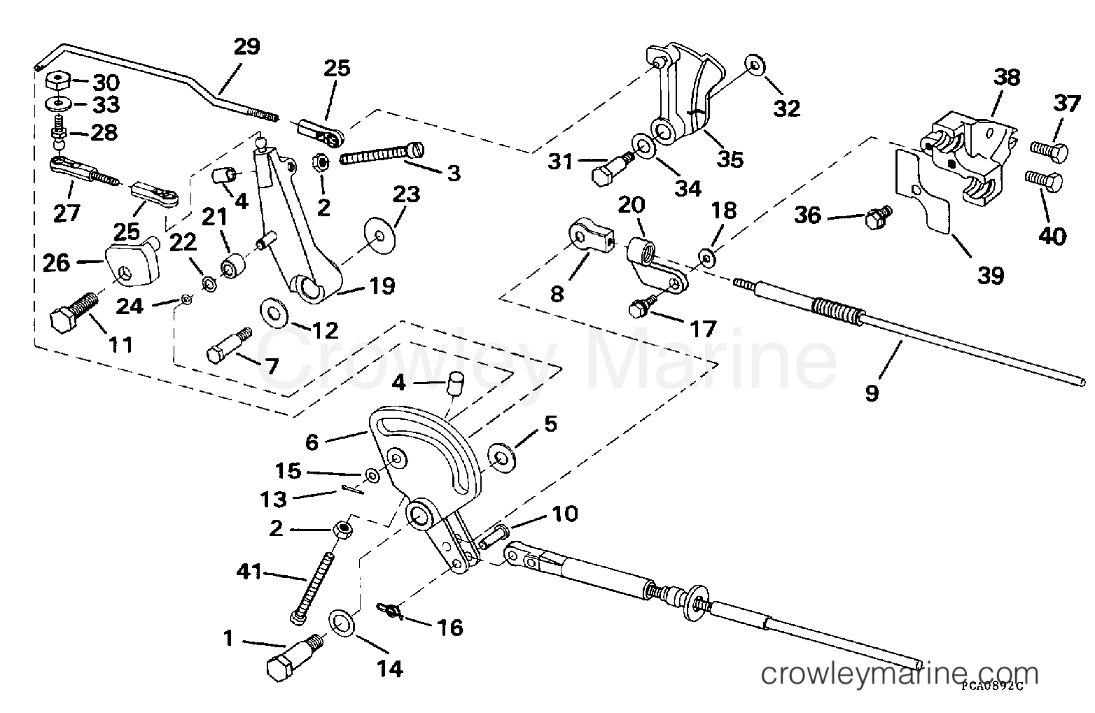1998 Johnson Outboards 50 - X50ESLECC THROTTLE LINKAGE section