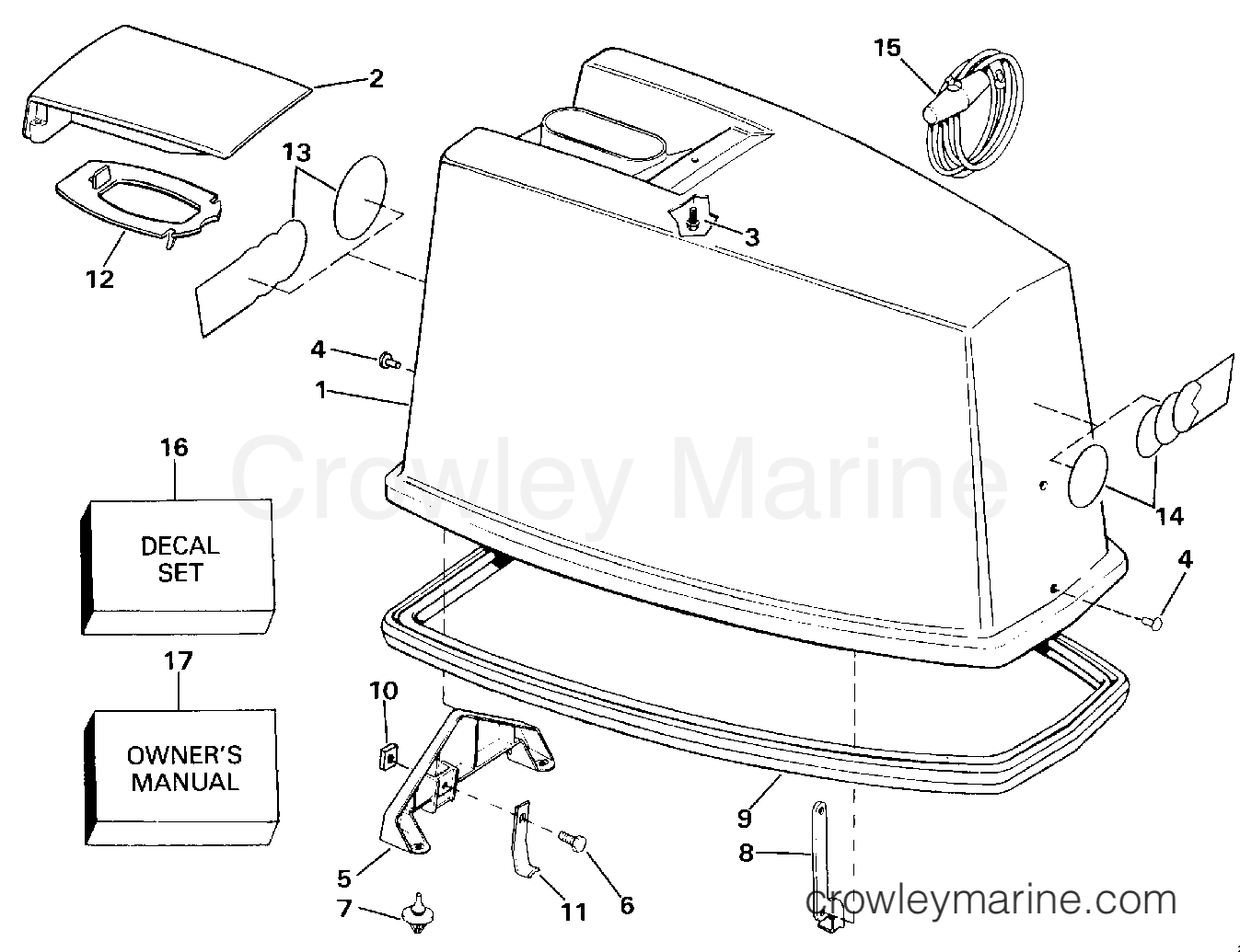 1990 Outboard 65 - J65WMLESM - ENGINE COVER