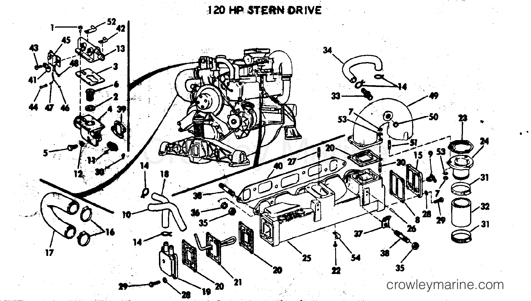 水ページ COOLING SYSTEM GROUP 120 HP STERN DRIVE - 1976 Stern Drive
