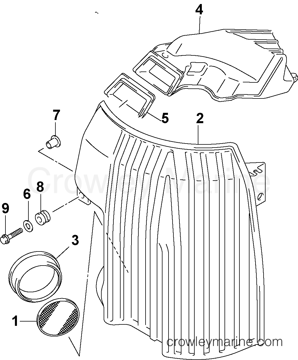2005 Outboard 90 - J90PX4SOR, - AIR SILENCER