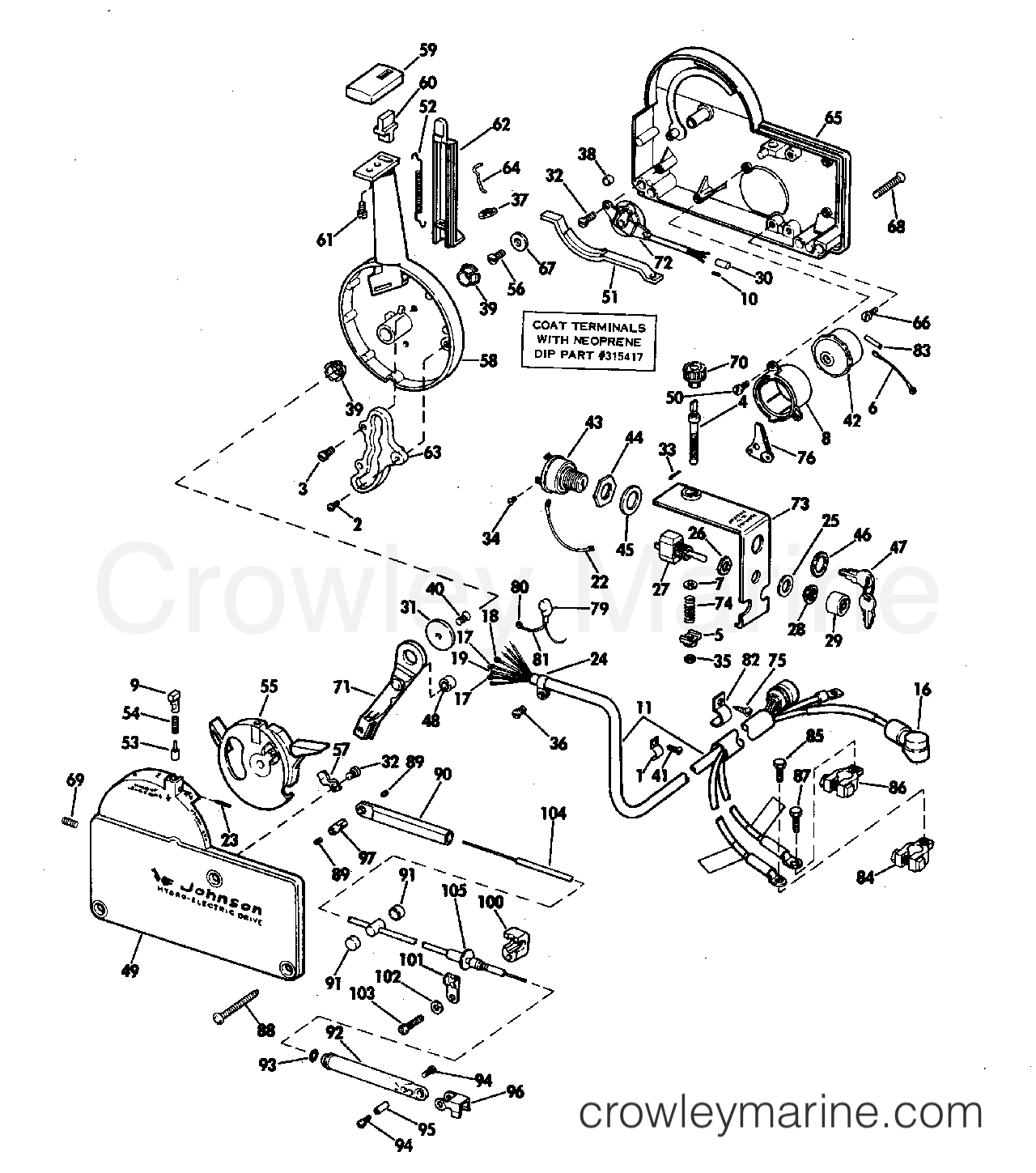 1971 Outboard 125 - 125ESL71C - REMOTE CONTROL