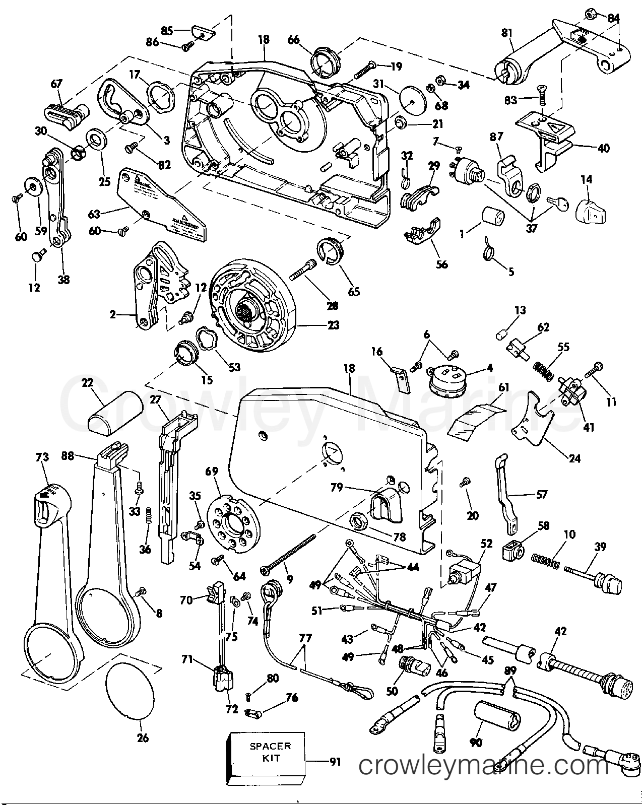 1986 Outboard 75 - J75ECDC - REMOTE CONTROL