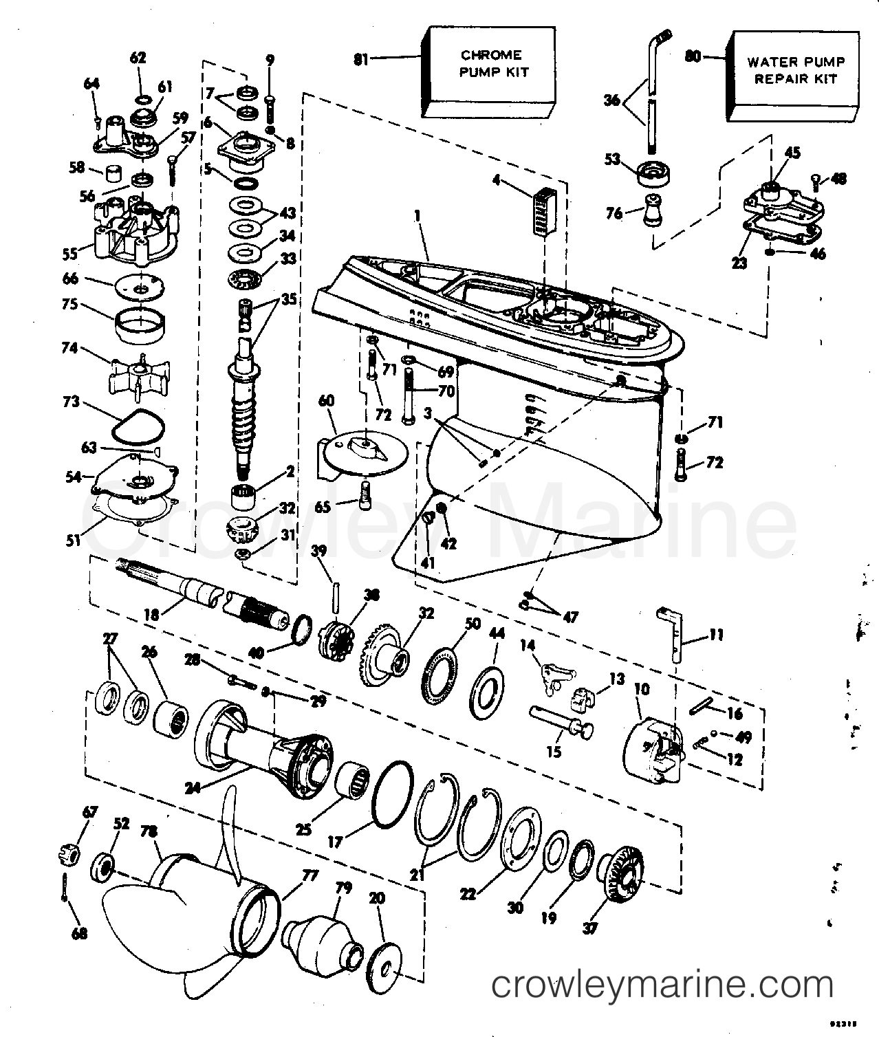 1979 Outboard 200 - 200490A - GEARCASE